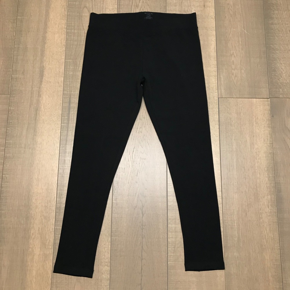 Woolx Stella Leggings Womens Size L Black Merino Wool Base Layer Pull On Stretch